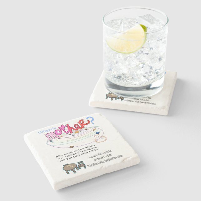 Posavasos De Piedra Pascua de piedra de mármol ¿Dónde está la madre? (Lateral)