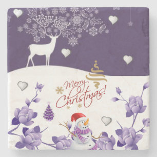 Posavasos De Piedra Pascua de piedra de mármol en navidades, hombre de