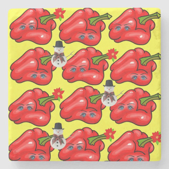 Posavasos De Piedra Pascua de piedra de mármol en navidades, muñeco de (Anverso)