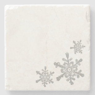 Posavasos De Piedra Pascua de piedra de nieve gris real minimalista
