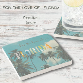 Posavasos De Piedra Pascua de piedra de palmeras Florida Beach