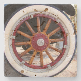 Posavasos De Piedra Pascua de piedra de rueda de coche antigua