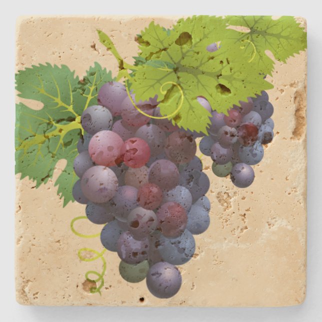 Posavasos De Piedra Pascua de piedra de uvas (Anverso)