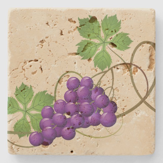 Posavasos De Piedra Pascua de piedra de uvas (Anverso)