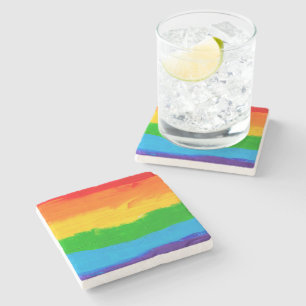 Posavasos De Piedra Pascua de piedra del Orgullo Arcoiris - Gay de pin
