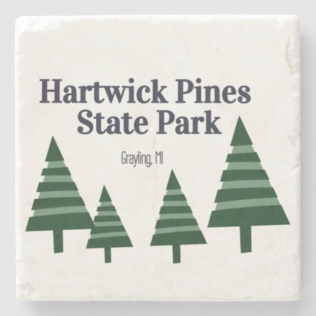 Posavasos De Piedra Pascua de piedra del parque estatal Hartwick Pines (Anverso)