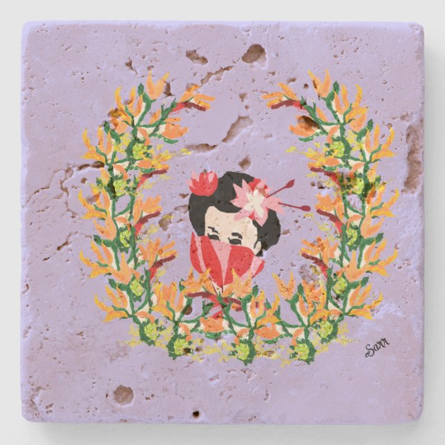 Posavasos De Piedra Pascua de piedra : Elegantes (Anverso)