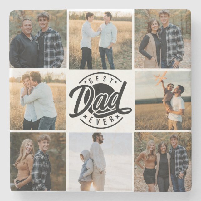 Posavasos De Piedra Pascua De Piedra "Mejor Papá De La Historia" (Anverso)