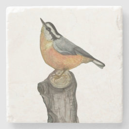 Posavasos De Piedra Pascua De Piedra Nuthatch De Pecho Rojo