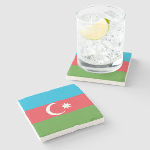 Posavasos De Piedra Pascua de piedra patriótica con bandera de Azerbai