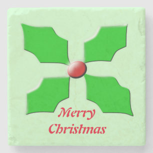 Posavasos De Piedra Pascua de piedra Personalizado de Feliz Navidad Ho
