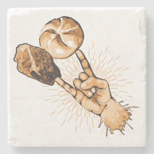 Posavasos De Piedra Pascua de roca y rollo