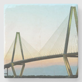 Posavasos De Piedra Pascua del puente Ravenel, Charleston, Carolina de