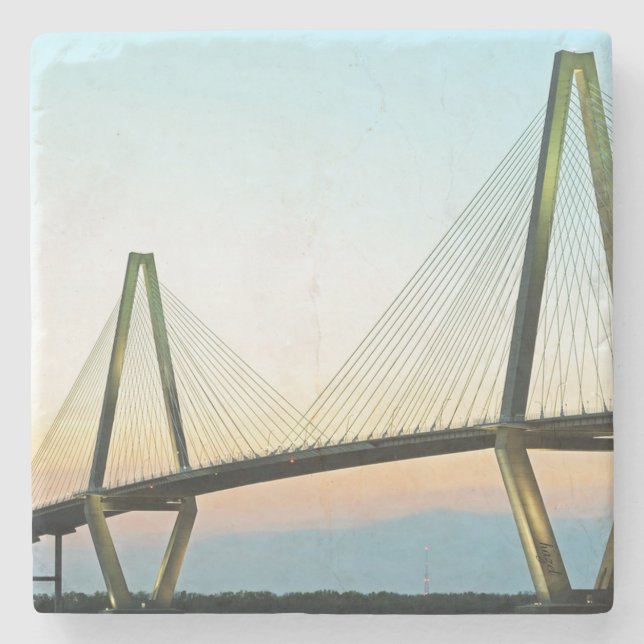 Posavasos De Piedra Pascua del puente Ravenel, Charleston, Carolina de (Anverso)