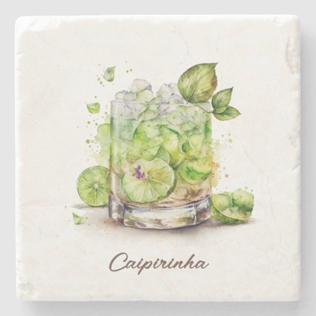 Posavasos De Piedra Pascua, piedra - Caipirinha (Anverso)