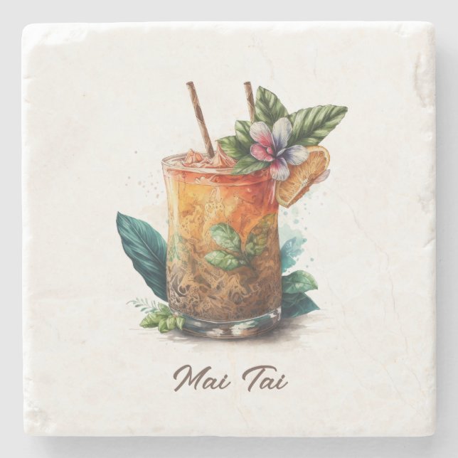 Posavasos De Piedra Pascua, piedra - Mai Tai (Anverso)