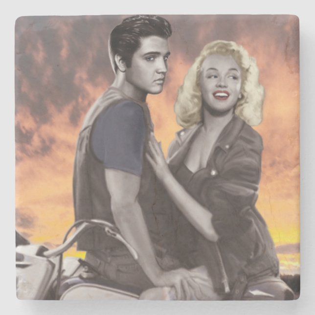 Posavasos De Piedra Paseo de la puesta del sol (Anverso)