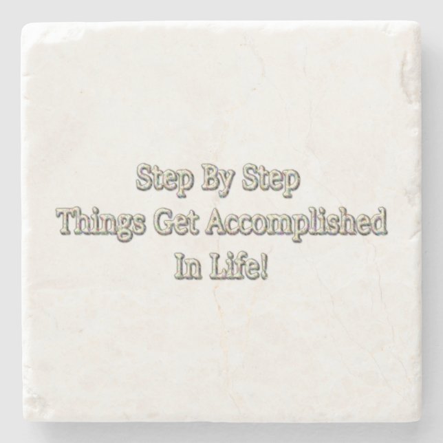 Posavasos De Piedra "Paso a paso" Diseño Cuto. ¡Hazte con una en Zazzl (Anverso)
