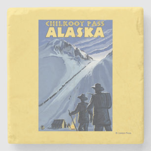 Posavasos De Piedra Paso de Chilkoot, mineros de oro de Alaska