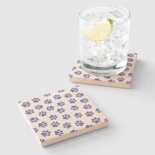 Posavasos De Piedra Pasta de perro, patas de perro, patas azules de la
