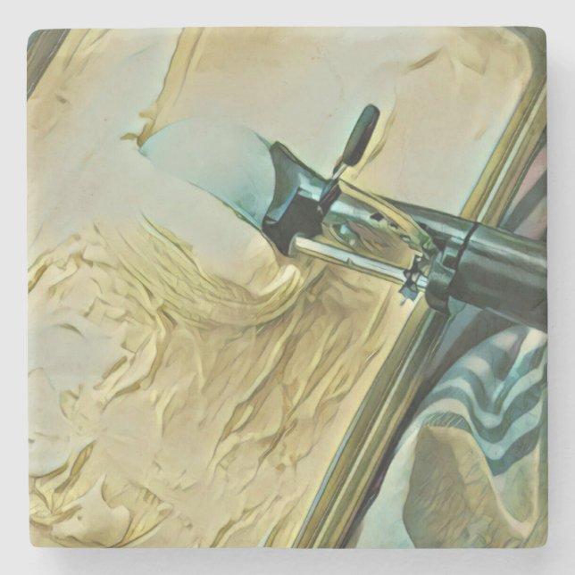 Posavasos De Piedra Pastel de crema de helado (Anverso)