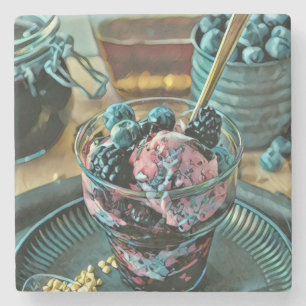 Posavasos De Piedra Pastel de helado con berry