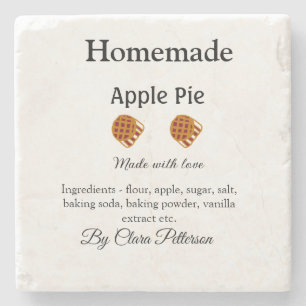 Posavasos De Piedra pastel de manzana casero hecho con amor agrega ing