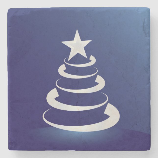 Posavasos De Piedra Pastel de Navidad (Anverso)