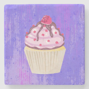Posavasos De Piedra Pastel dulce con frambuesa encima