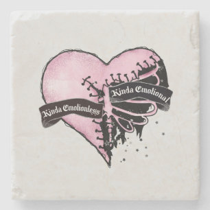 Posavasos De Piedra Pastel Gótico Corazón   Emocional e inmóvil