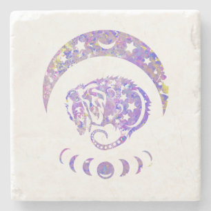 Posavasos De Piedra Pastel Watercolor Moon Possum