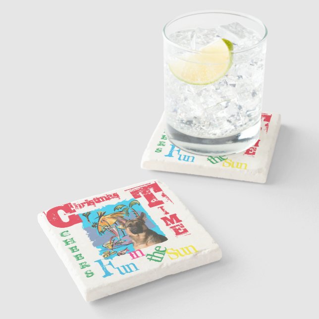 Posavasos De Piedra Pastor alemán (Lateral)