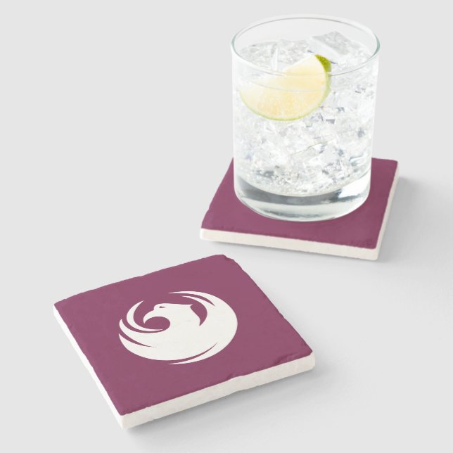 Posavasos De Piedra Patriotic stone coaster with Flag of Phoenix City (Lateral)