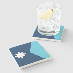 Posavasos de piedra patriótico con la bandera de M
