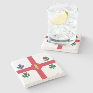 Posavasos de piedra patriótico con la bandera de M