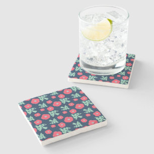 Posavasos De Piedra patrón_7_camellia y pájaro_1