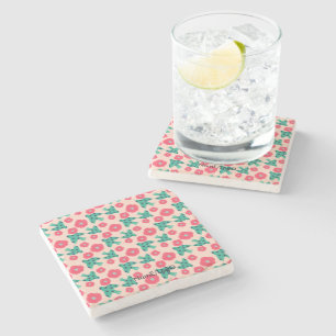 Posavasos De Piedra patrón_8_camellia y pájaro_2