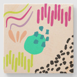 Posavasos De Piedra Patrón abstracto colorido moderno.