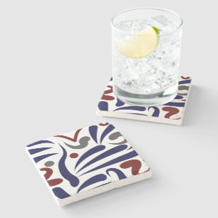 Posavasos De Piedra patrón abstracto de bonito
