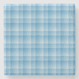 Posavasos De Piedra Patrón abstracto de cuadros azules y blancos
