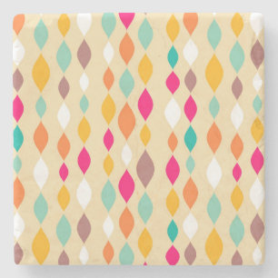 Posavasos De Piedra Patrón abstracto de estilo retro