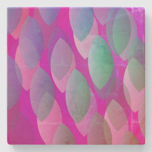 Posavasos De Piedra Patrón abstracto moderno   Magenta Púrpura Rosa Ve