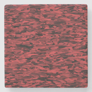 Posavasos De Piedra Patrón abstracto negro rojo