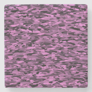 Posavasos De Piedra Patrón abstracto púrpura negro