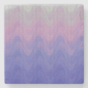 Posavasos De Piedra Patrón abstracto púrpura rosa hexágono