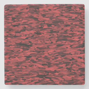 Posavasos De Piedra Patrón abstracto rojo negro