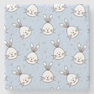 Posavasos De Piedra Patrón Adorable de conejo conejo conejo conejo