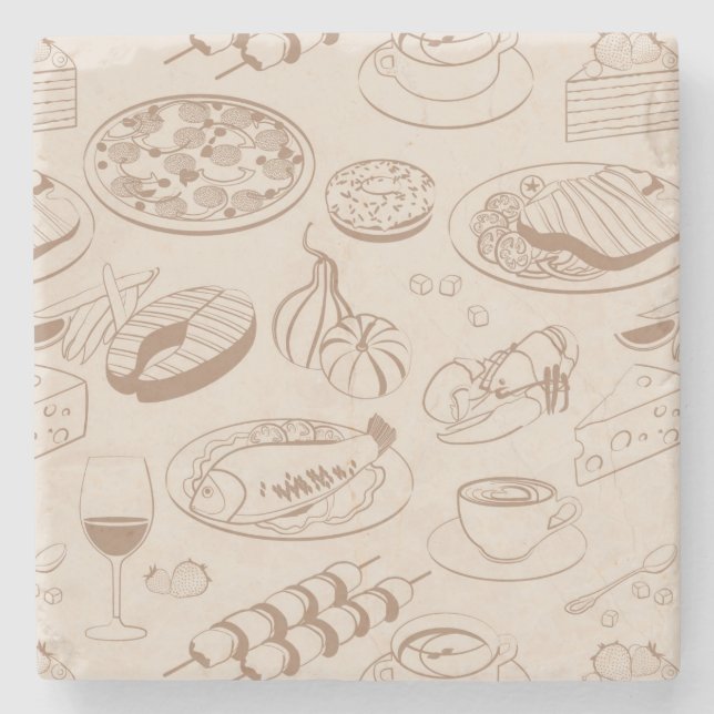 Posavasos De Piedra Patrón alimentario 3 (Anverso)