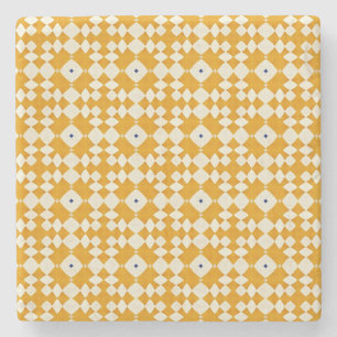 Posavasos De Piedra Patrón amarillo Azulejos Papel Trasero Portugués