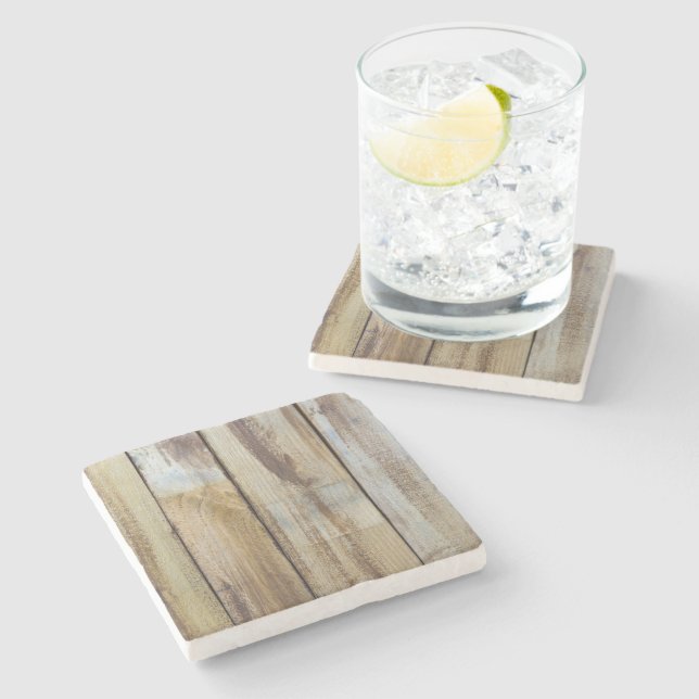Posavasos De Piedra Patrón antiguo de planchas de madera templada (Lateral)